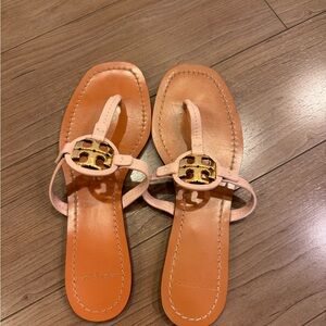 Tory Burch Light Pink Mini Miller Leather Sandals